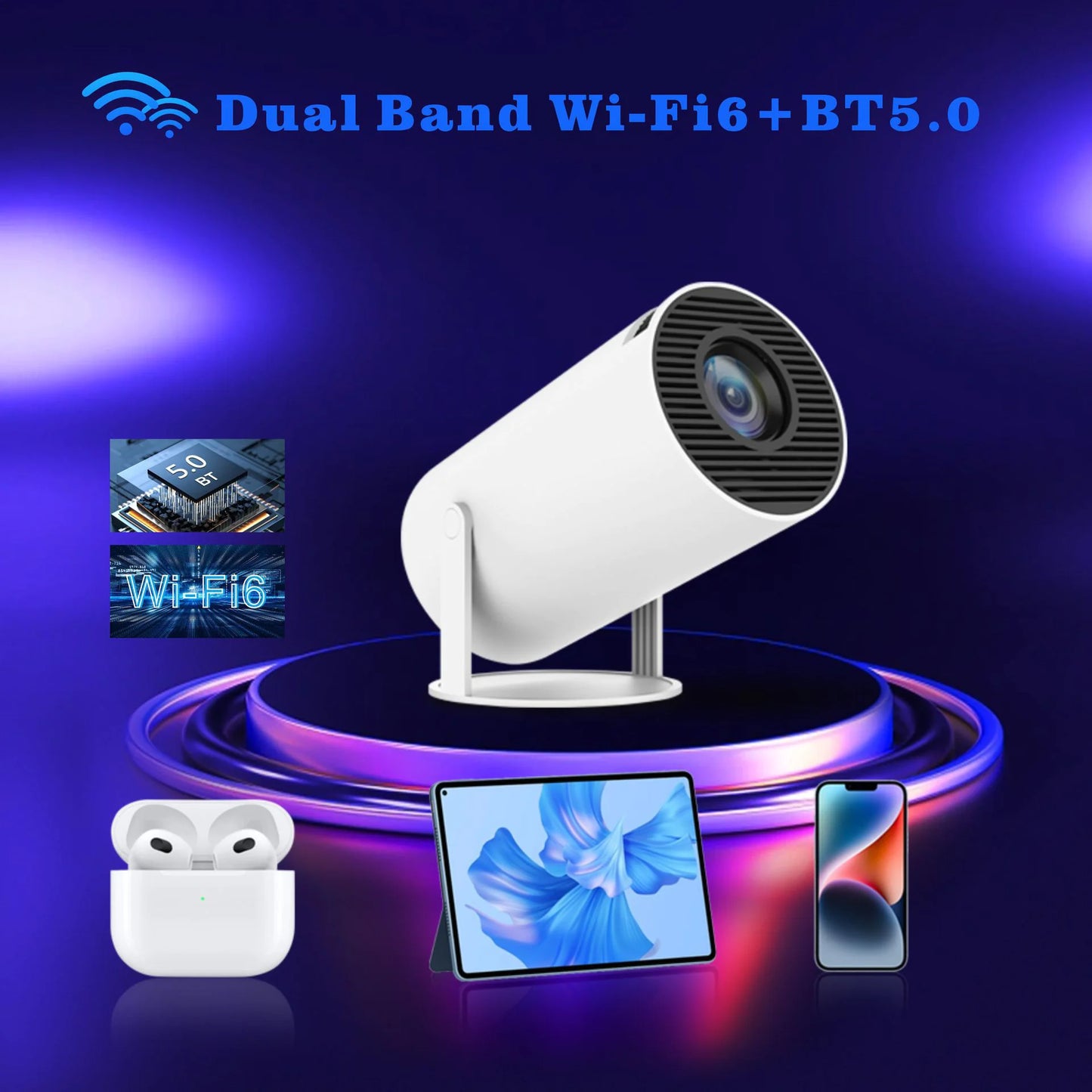 HY300Pro 4K Portable Home Projector