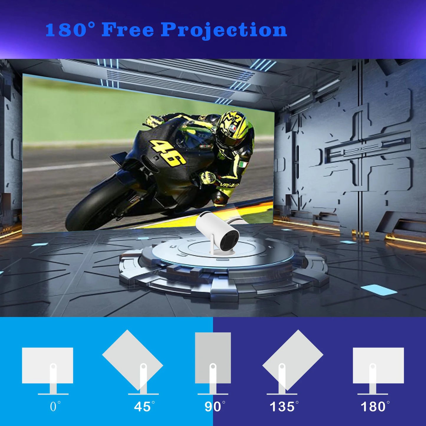 HY300Pro 4K Portable Home Projector