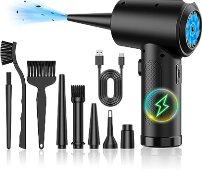 ZARIMI Compressed air Duster - Keyboard Cleaner for Office no Canned Reusable Good Replacement Can Electric 91000RPM Cordless air Duster pc 7600mAh -pc Cleaning-air Blower-car Duster