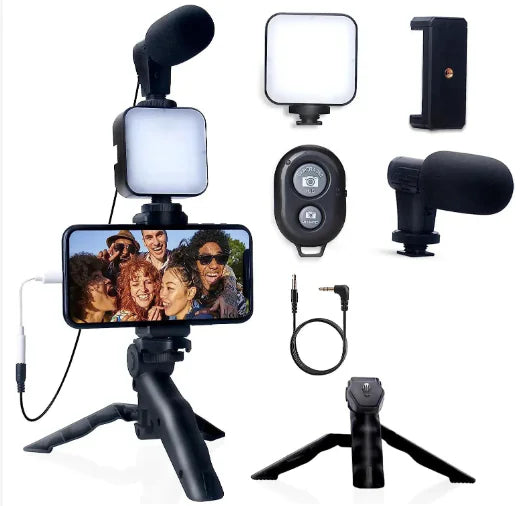 5-in-1 Vlogging Kit with Microphone and Lighting Set