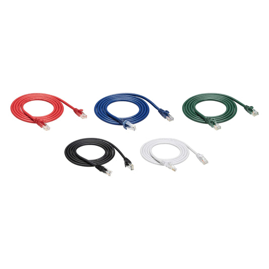 Amazon Basics 5-Pack RJ45 Cat 6 Ethernet Patch Cable 10Gpbs High-Speed Cable Gold-Plated Snagless 5 Foot Multicolor