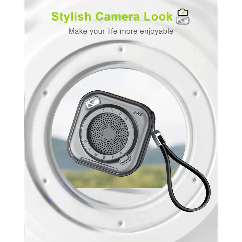 Compact Wireless Speaker with Stereo Sound & Flashlight